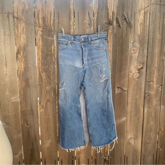 Re/done Levi’s Blue Denim midi skirt size 26 - Picture 6 of 16